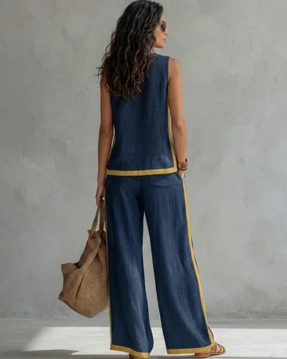 Hannah | Set with Contrast Trim