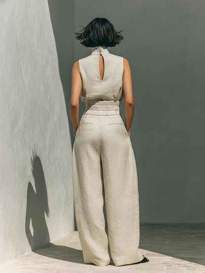 Mia | Set with a stand-up collar top