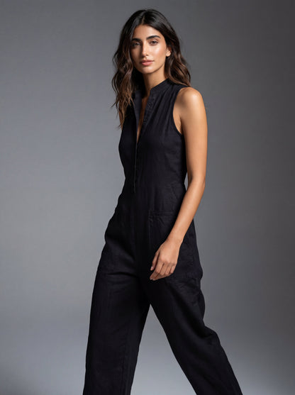 Lucy | Linen Button-Up Jumpsuit