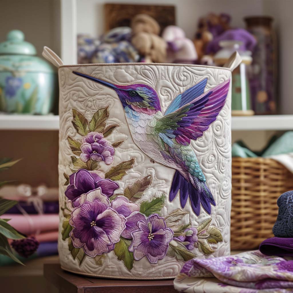 EVIE | HUMMINGBIRD IN BLOOM HAND MADE LAUNDRY BASKET