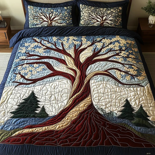 3-Piece Quilted Duvet Cover Set – Harmony of the Forest