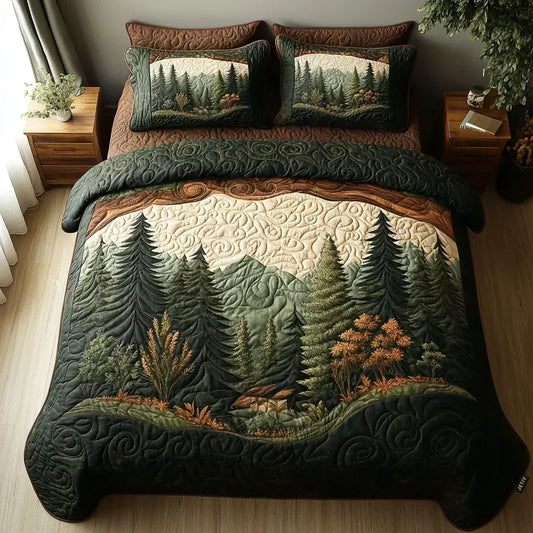 Quilted Bedset 3-piece – Walk in the Forest