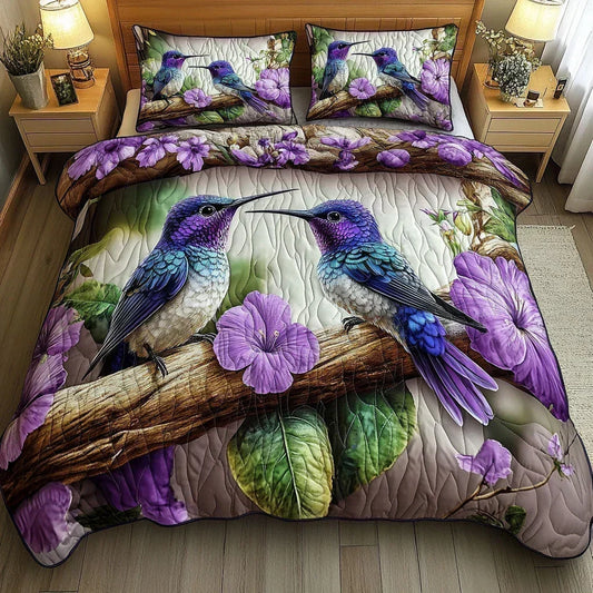 3-Piece Quilted Bed Set – Bird Sanctuary