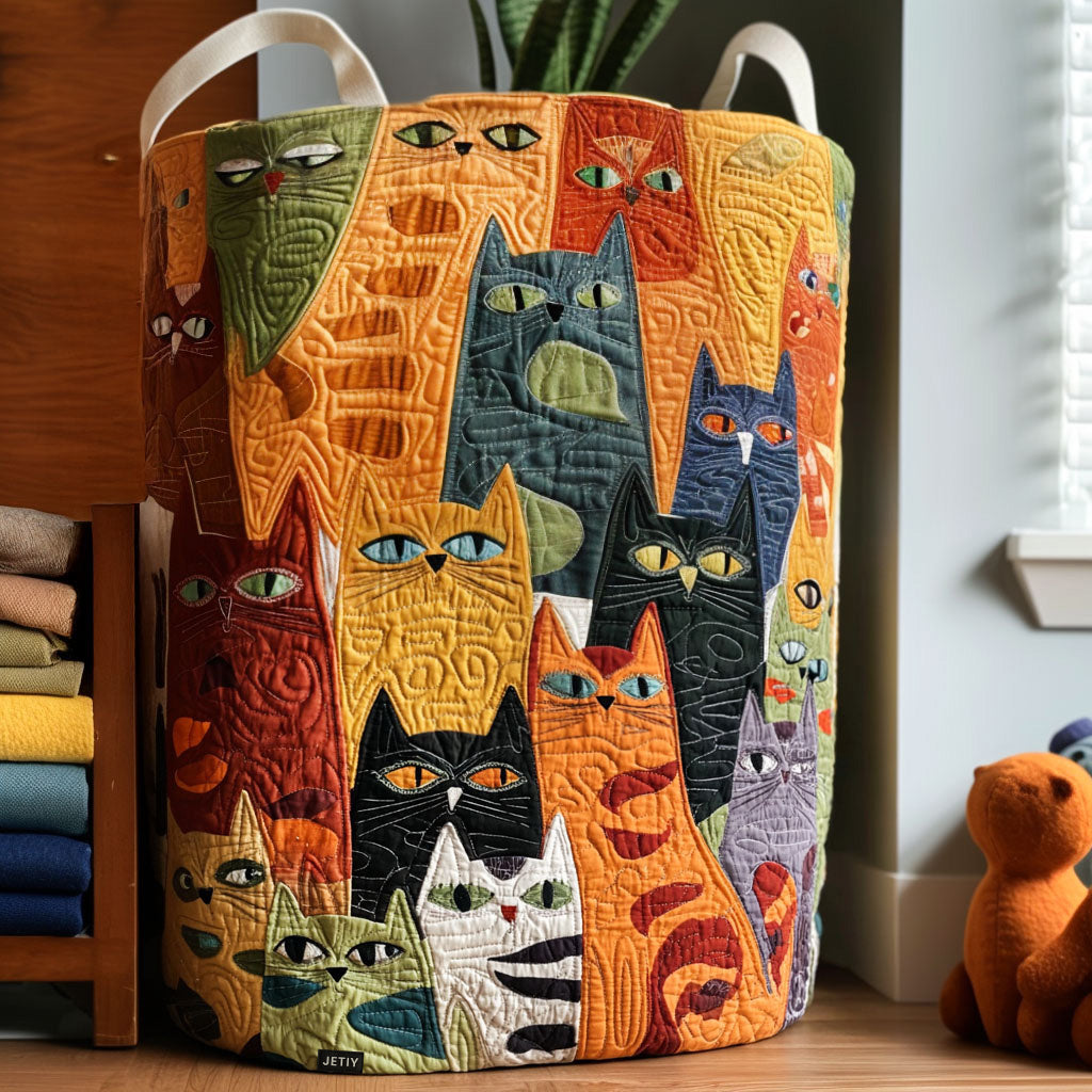 WHISKERS | PURRFECT POSSE HAND MADE LAUNDRY BASKET