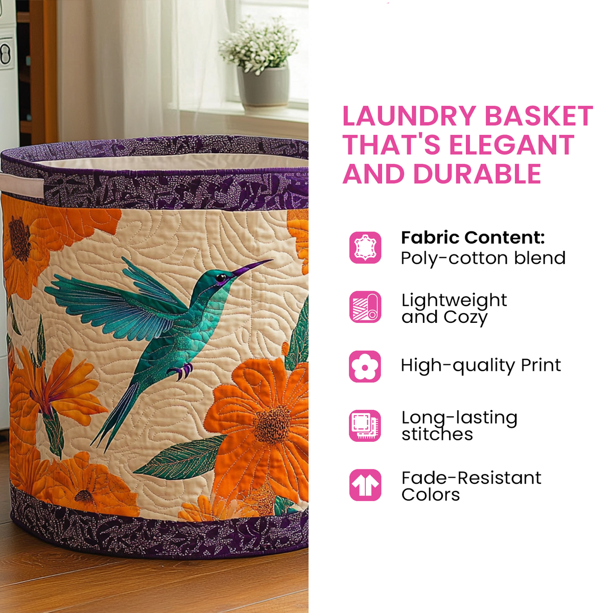 NAOMI | QUILTED HAND MADE LAUNDRY BASKET