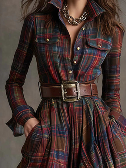 Nara™ | Chic Checked Maxi Dress