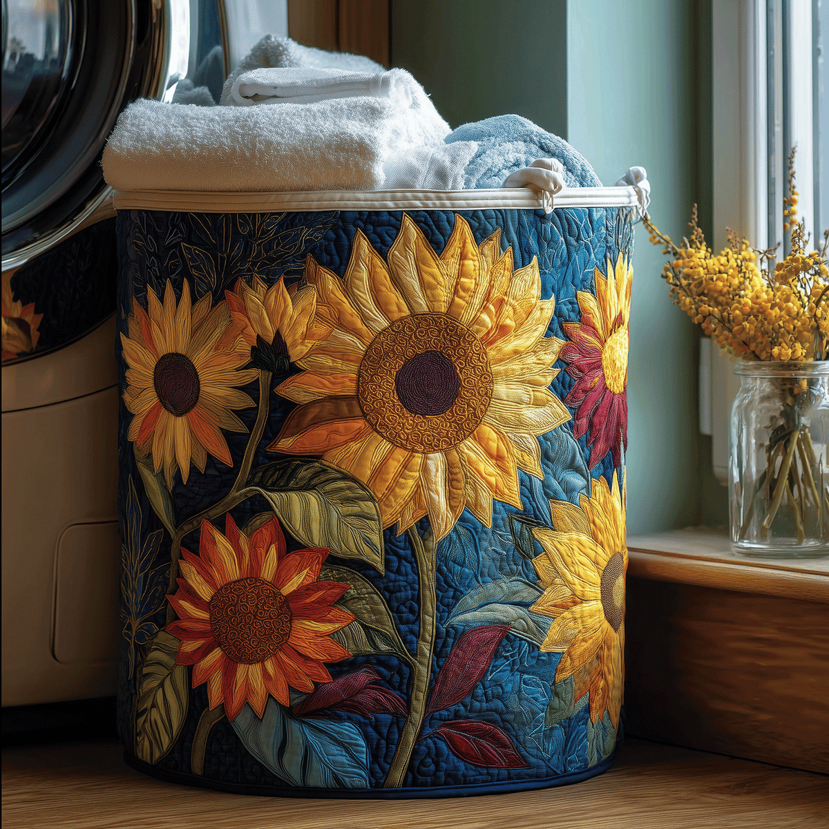 SUNNY | SUNSHINE FLOWER HAND MADE LAUNDRY BASKET