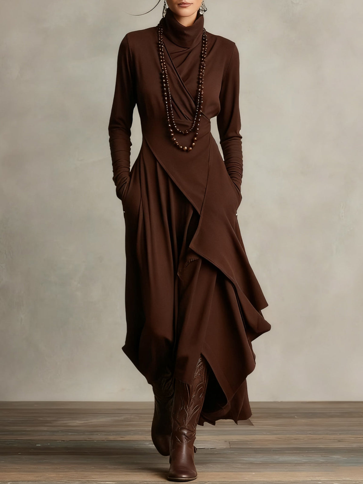 Susan™ | Vintage Asymmetrical Maxi Dress 9