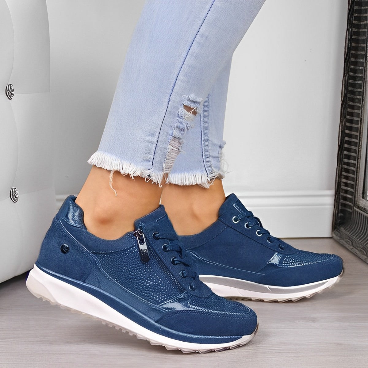 Tracey™ | Orthopaedic Wedge Sneakers with Side Zip