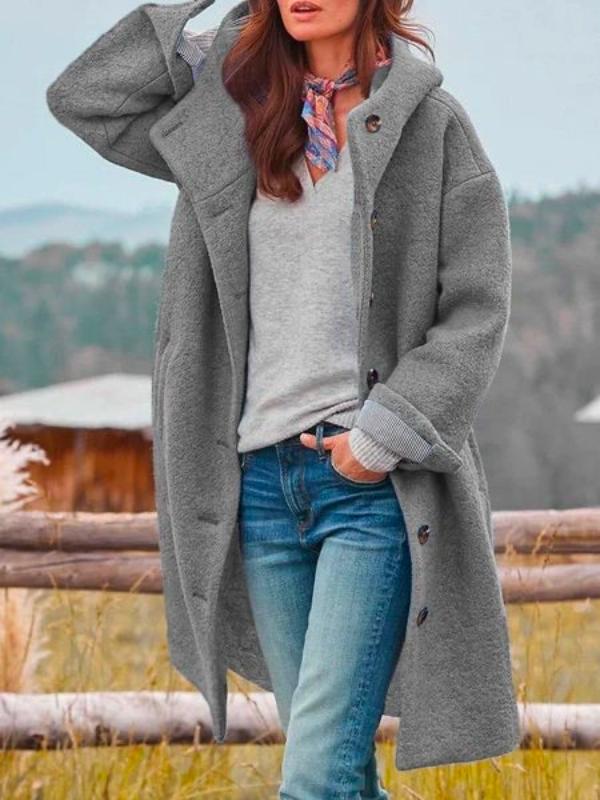 Julie™ | Long Wool Winter Coat with Hood 2