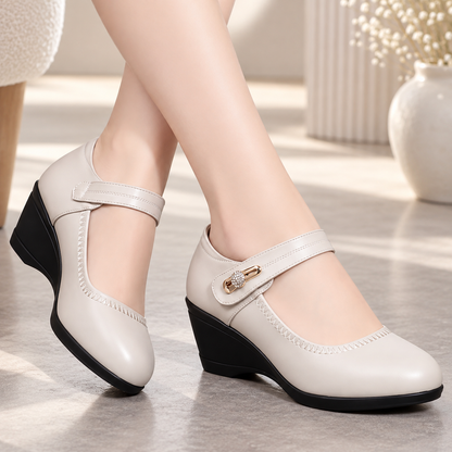 Nola™ | Orthopaedic Leather Wedge Shoes