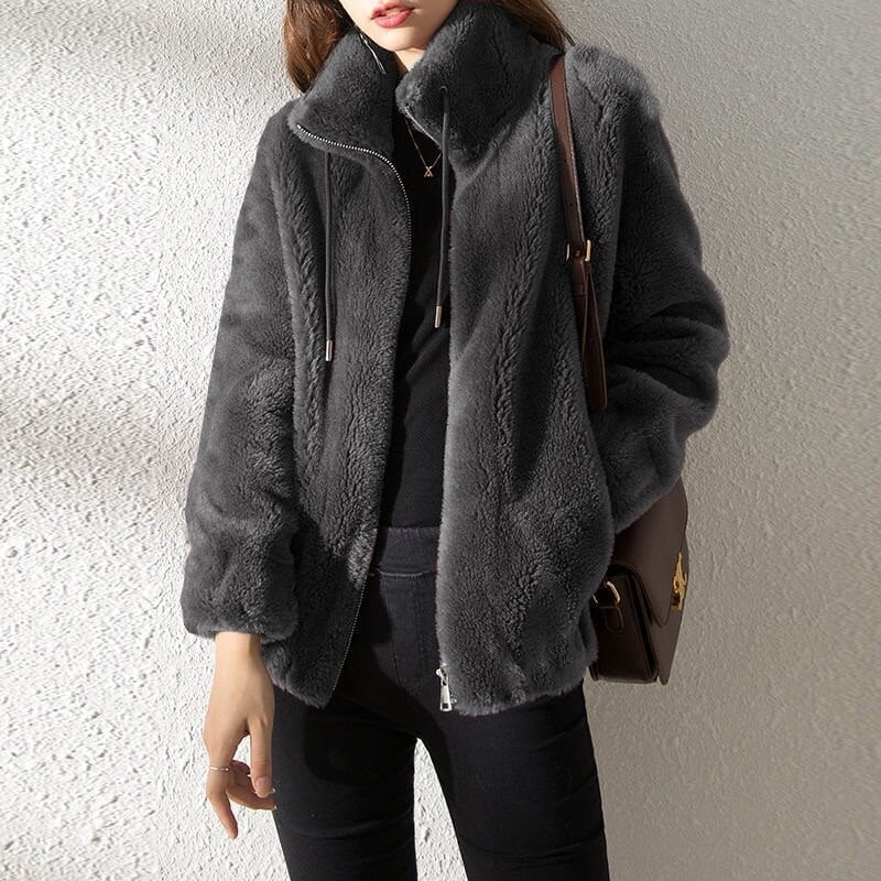 Tracey™ | Soft Teddy Jacket with Stand Collar 9