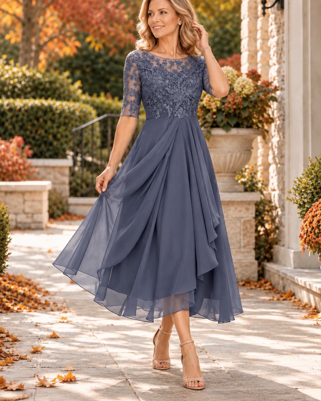 Tracey™ | Tummy-Control Lace Midi Dress