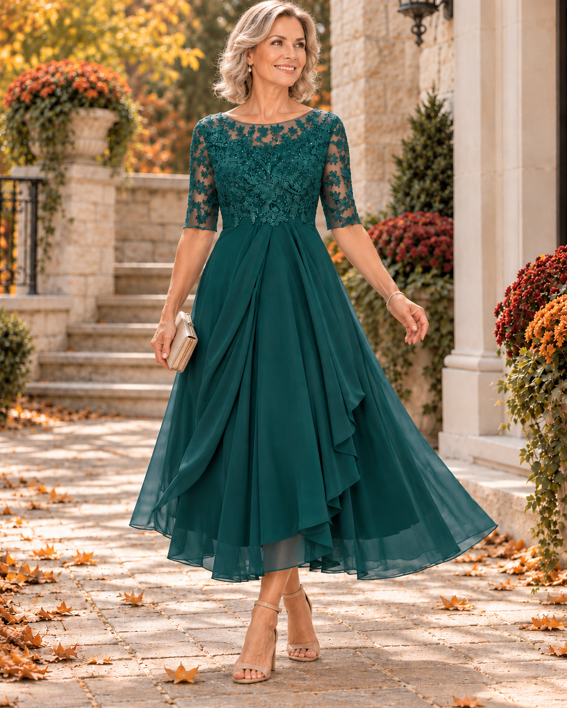Tracey™ | Tummy-Control Lace Midi Dress