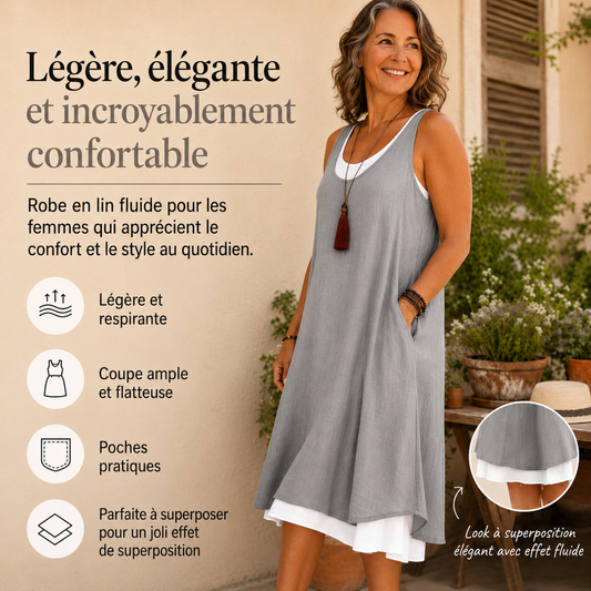Anouk™ | Sleeveless Layered Tummy-Flattering Dress