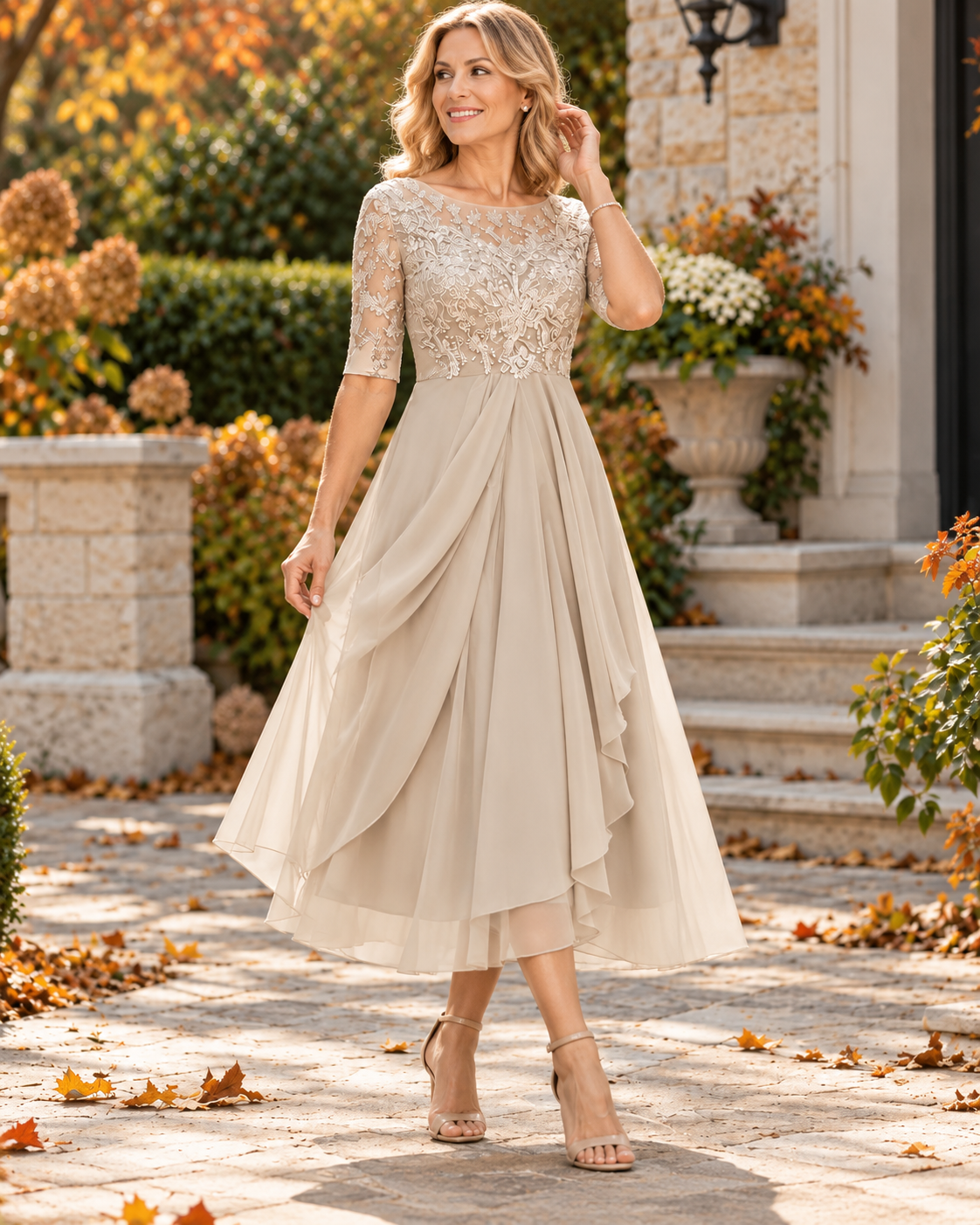 Tracey™ | Tummy-Control Lace Midi Dress