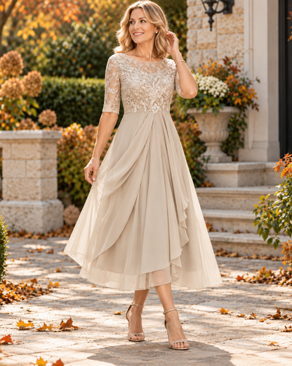 Tracey™ | Tummy-Control Lace Midi Dress