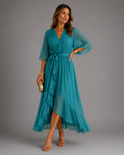 Isabelle™ | Tummy-Flattering Chiffon Maxi Dress