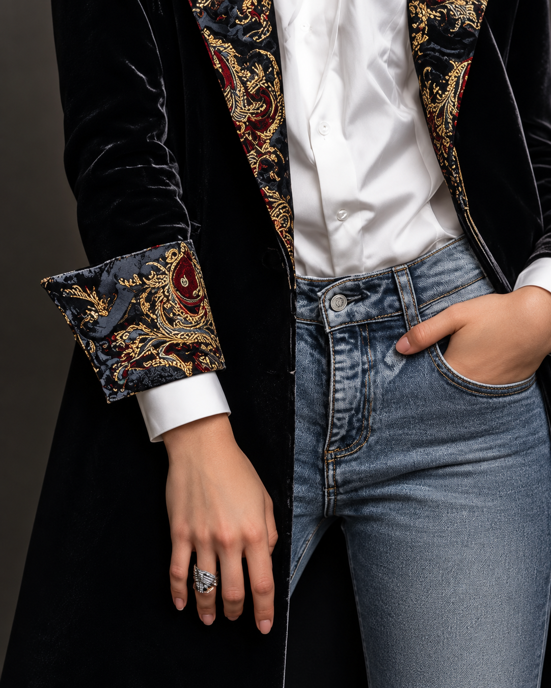 Lynne™ | Elegant Blazer with Baroque Print