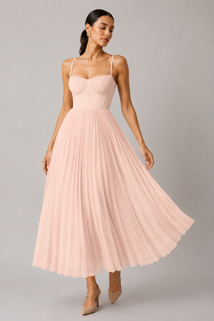 Margaux™ | Elegant Pleated Tummy-Flattering Maxi Dress