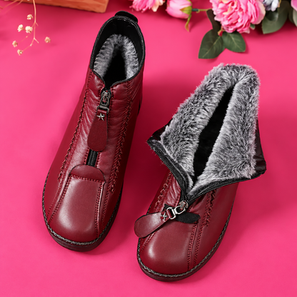 Lynne™ | Orthopaedic Leather Ankle Boots with Zip