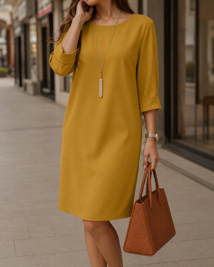 Mathilde™ | Tummy-Flattering Midi Dress with Pockets