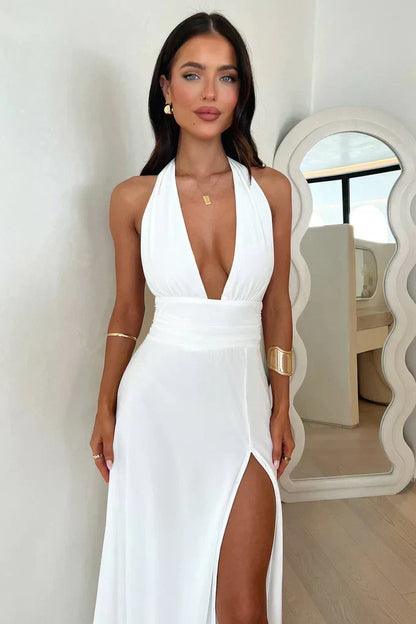Elinor™ | Split Maxi Dress in White