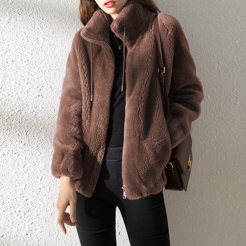 Tracey™ | Soft Teddy Jacket with Stand Collar 7