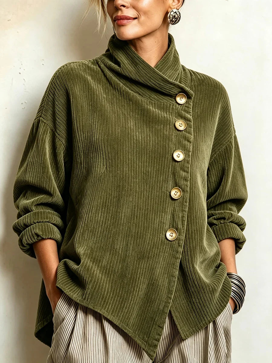 Alison™ | Corduroy Tunic with High Collar