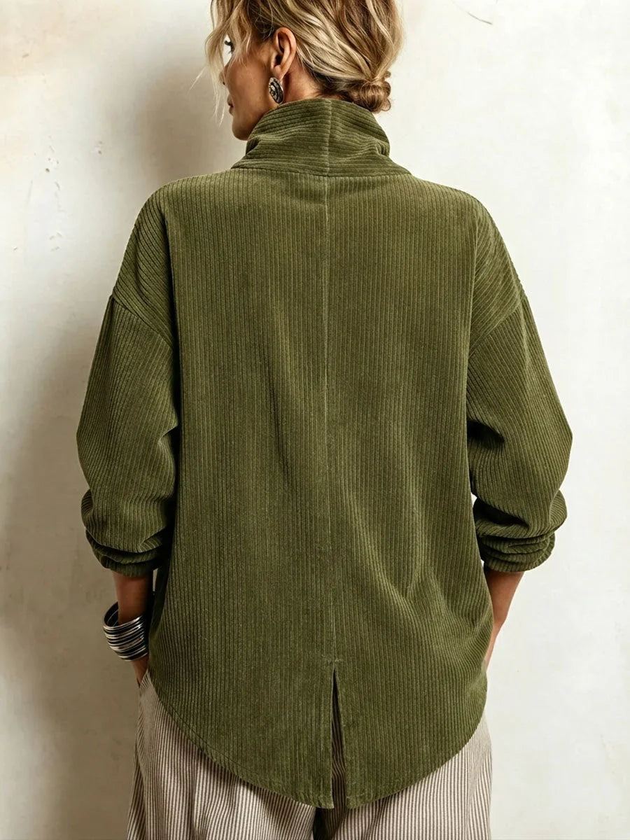 Alison™ | Corduroy Tunic with High Collar