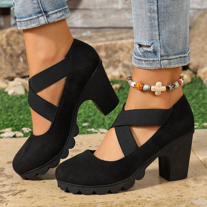 Julie™ | Orthopaedic Platform Heels with Cross Straps
